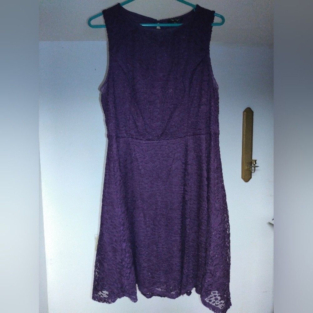 Elegant Purple Lace Dress